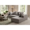96.46''Flannelette L-Shaped Sectional Sofas with Full Foam Seats and 5 Soft Throw Pillows - 4 of 4