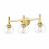 Sutton 3-Light Vanity Wall Sconce - Modern Steel Design with Clear Glass Shades - 4 of 4