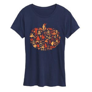 Women's - Star Wars - Fall Pumpkin Silhouette Short Sleeve Graphic T-Shirt - 1 of 4