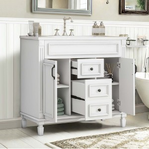 NicBex 35.9" Bathroom Vanity with Sink, Bathroom Storage Cabinet, 2 Spacious Drawers and 2 Cabinet Doors with Shelf for Bathroom - 1 of 4