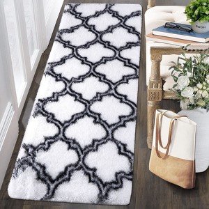 Modern Shag Rug Non Slip Fluffy Shaggy Runner Rug Ultra-Soft Living Room Rug Indoor Plush Floor Carpet High Pile Non Shedding Furry Rug for Kitchen - 1 of 4