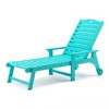 Outdoor Chaise Lounge, 79'' Oversized HDPS Chaise Lounger, 5 Positions Adjustable Lounge Chairs, Pool Lounge Chair with Wheels for Poolside, Backyard - 2 of 4