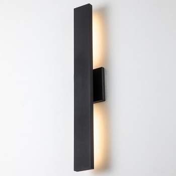 C Cattleya 2-Light Integrated LED Outdoor Wall Light with Matte Black Finish