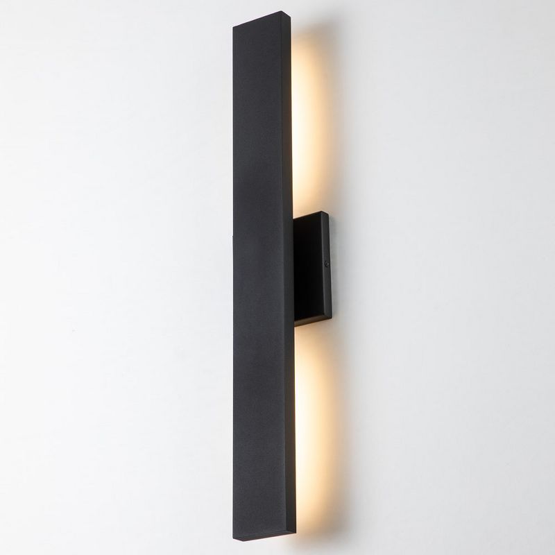 C Cattleya 2-Light Integrated LED Outdoor Wall Light with Matte Black Finish, 1 of 8