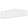 vidaXL Gabion Basket Planter - Arched Galvanized Iron Cage for Decorative Garden Barrier and Sound Insulation - 157.5" x 19.7" x 31.5"/39.4" - 2 of 4