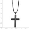 Black Bow Jewelry Men's Black Plated Stainless Steel Brushed Domed Cross Necklace, 24 In - 4 of 4