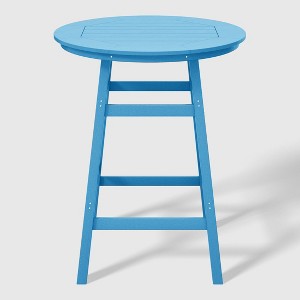 WestinTrends Malibu 35" All Weather HDPE Outdoor Patio Round Counter Height Bistro Table With Umbrella Hole - 1 of 4