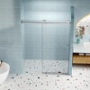 NicBex Shower Door 76"H Frameless Single Bypass Bathroom Sliding Shower Door with 1/4" (6mm) Tempered Glass Soft-closing - 4 of 4