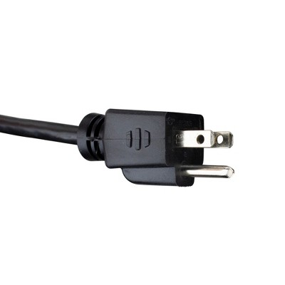 Northlight 100' Three-Prong Outdoor Extension Power Cord with End Connector - Black