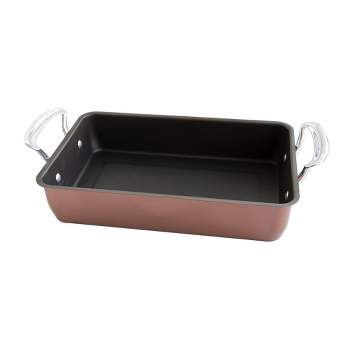 RAVELLI Italia Linea 20 9x13-Inch Non-Stick Copper Roasting Pan