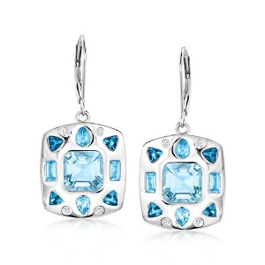Ross-Simons 6.00 ct. t.w. Sky Blue Topaz and 2.30 ct. t.w. Multi-Gemstone Drop Earrings in Sterling Silver - 1 of 3