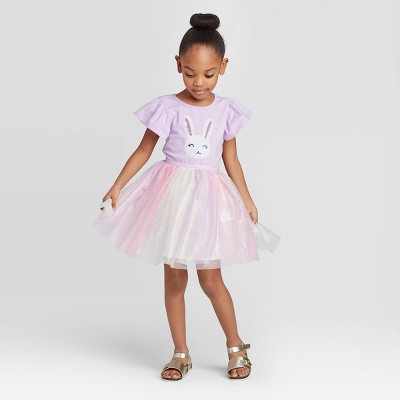 Toddler Girls' Tulle Sequin Bunny Dress ...