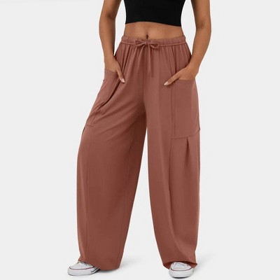 Women's Wide Leg Pants Sweatpants with Pockets Side Pleated Baggy Oversized Loose Fit Pants Casual Lounge Pants Casual Drawstring Pants