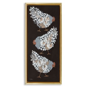 Stupell Industries Abstract Floral Body Hens Floating Frame Canvas Art - 1 of 4