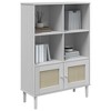vidaXL Bookcase SENJA Rattan Look White 35.4 in.x13.8 in.x51.2 in. Solid Wood Pine - 3 of 4