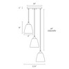 LNC Dolohovstrout 3-Lights 13.5" Modern Cluster Pendant  Lights, Polished Gold with Textured  Glass - 3 of 4