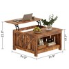 WOWLIVE Lift Top Coffee Table with Storage, Farmhouse Wood Cocktail Table - 3 of 4