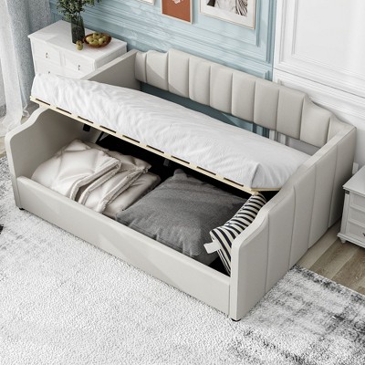 NicBex Full Size Upholstered Daybed with Underneath Storage for Bedroom,Living Room,Apartment