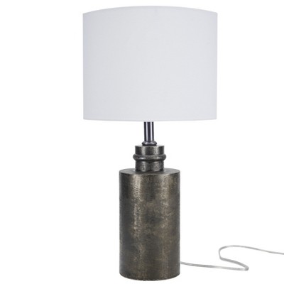 25" Industrial Aluminum Textured Gray Table Lamp - Nourison