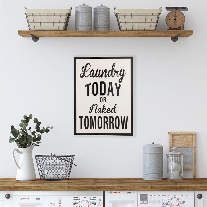Northlight Laundry Today Or Naked Tomorrow Metal Wall Sign - 16", 2 of 7