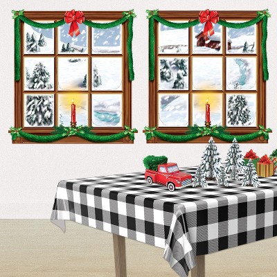 Multicolored Printed Plastic Indoor Christmas Decor Props Set