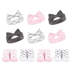 Hudson Baby Infant Girl 10Pc Headband and Socks Set, Cloud, 0-9 Months - 1 of 2