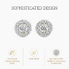 GILDED 1/4, 1/2, 3/4, 1 Carat Total Weight Lab-Grown Diamond Round Halo Shaped Stud Earrings in Sterling Silver & 14KT Yellow Gold-Plated - 2 of 4
