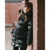 Deux par Deux Girl Long Metallic Puffy Coat Black - 3 of 4