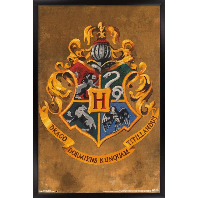 Trends International The Wizarding World: Harry Potter - Hogwarts Crest Framed Wall Poster Prints, 1 of 7