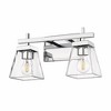 Lauren Modern 2-Light Vanity Sconce - Dimmable, Damp Rated, Clear Glass Shades - 2 of 4
