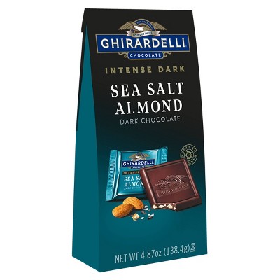Ghirardelli Intense Dark Chocolate Sea Salt and Roasted Almond Squares - 4.87oz