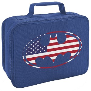 Batman Usa American Flag Shield Logo Insulated Soft Sided Lunch Box - 1 of 4