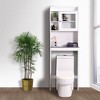 Over The Toilet Storage Cabinet with Adjustable Shelf and Door, Bathroom Space Saver Organizer Above Toilet, Free Standing Toilet Rack - 2 of 4