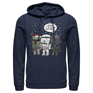 Men's Star Wars Christmas Boba It's Cold Outside Pull Over Hoodie - 1 of 4