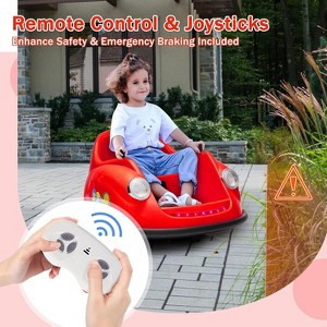 12V Bumper Car for Toddlers, Kids Electric Ride on Battery Toy with Parent Remote Control, 360 Degree Spin, 2-Speed, Music & LED Lights - 1 of 4