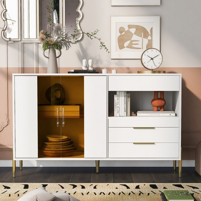 Storage Cabinets,with Enough Storage Space,Acrylic Doors Adjustable Shelves,for Dining Room Living Room Kitchen Corridor Home Office