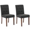 Upholstered Dining Chairs Set of 2, Modern Fabric Kitchen Side Chairs with Sturdy Wood Legs, Parsons Design, Comfortable Soft Linen for Dining Room - 2 of 4