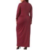 Agnes Orinda Women's Plus Size Turtleneck Long Sleeve Maxi Pencil Bodycon Dress - 4 of 4