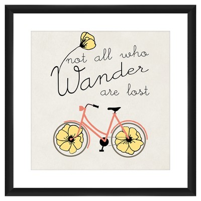 18" x 18" Matted to 2" Not All Who Wander Picture Framed Black - PTM Images