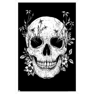 Trends International Episodic Drawing - Floral Skull Framed Wall Poster Prints - 1 of 4