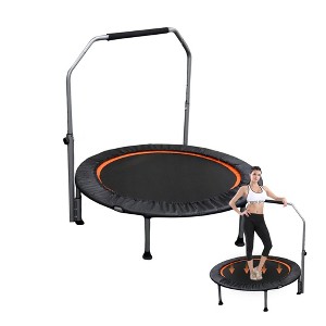 SEVOBAL Home Gyms, Foldable Mini Trampoline with Adjustable Handle for Indoor and Outdoor Fitness Workouts, Black, 19"*4"*36" - 1 of 4