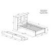 RISOKEYS Modern Twin Size Wooden Bed Frame with Bookcase Headboard and 2 Drawers for Storage,No Box Spring Needed,Perfect for Teens and Adults - 3 of 4