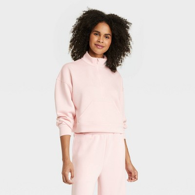 Women's Sandwash Half Zip Pullover - All In Motion™ Light Pink S : Target
