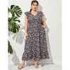 Plus Size Sleeveless Floral Hem Pocket Long Dress for Women Summer Casual Boho Maxi Dress - 2 of 4