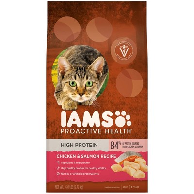 iams cat food pink bag