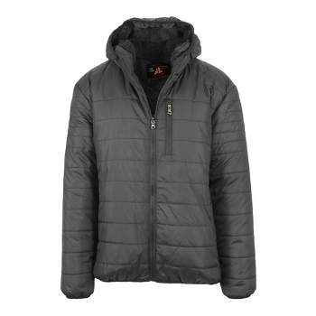 Spire By Galaxy Men's faux shearling Lined Hooded Puffer Jacket