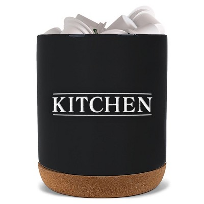 Elanze Designs Kitchen Black X-Large Cork Bottom, Kitchen Counter, Ceramic Stoneware, Coffee, Tea and Hot Chocolate, Machine Brewing, K Capsule Pod