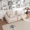 TIRAMISUBEST Upholstered Human Dog Bed for Adult & Pets,with 5 Adjustable Position &Massage Pillow-Beige - 4 of 4