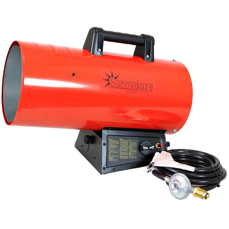 Sunnydaze Outdoor Forced Air Portable Propane Heater with Auto-Shutoff  - Red and Black, 1 of 9
