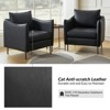 Colin Modern Anti-scratch Fabric Armchair with Black Metal Legs Set of 2 | Artful Living Design - 3 of 4